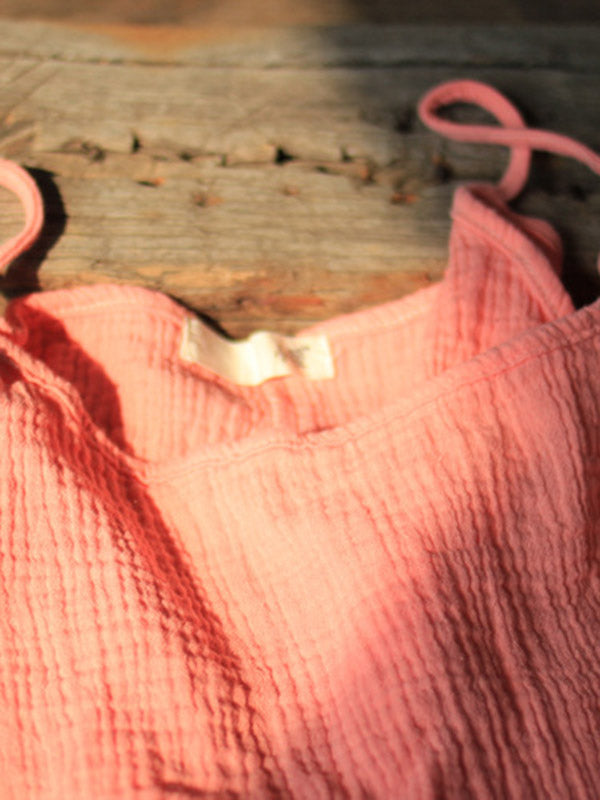 Color Spaghetti-neck Loose Sleeveless Mini Dress