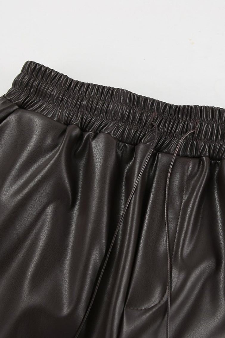Fleece High Waist Straight Pants