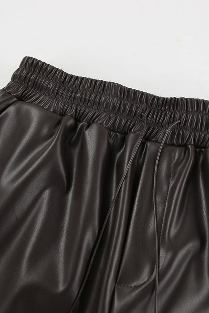 Fleece High Waist Straight Pants