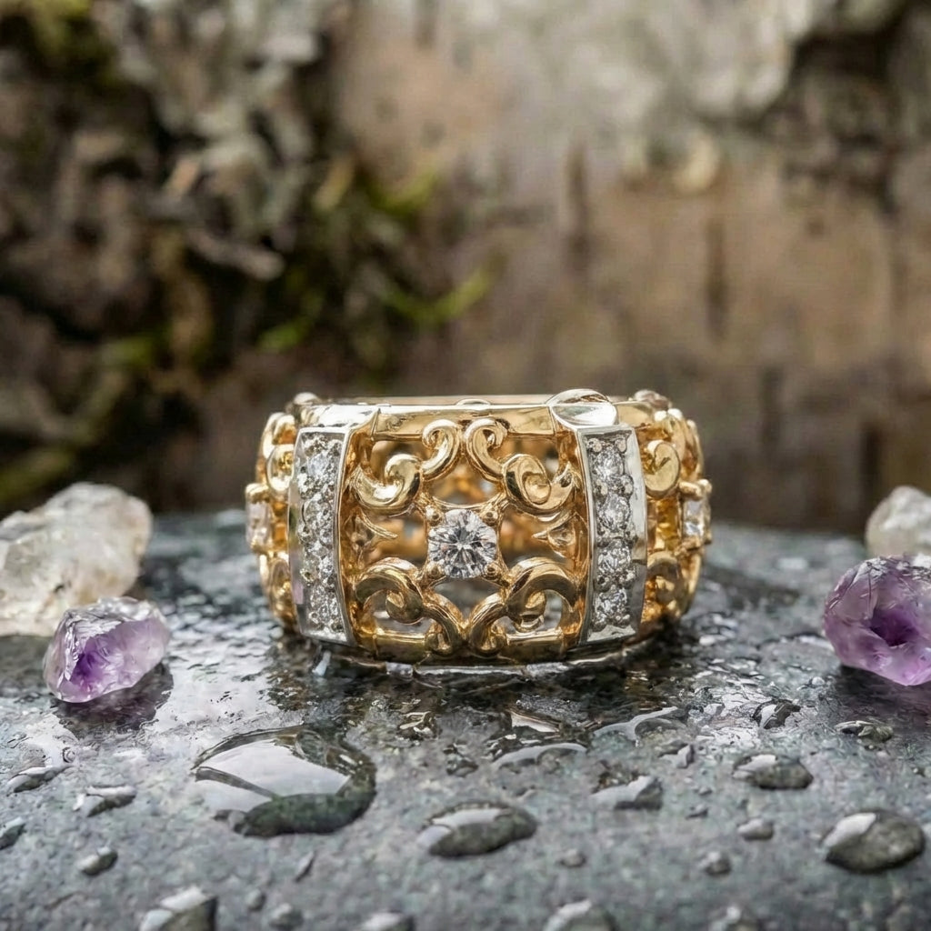 Elegant Gold Hollow Ring