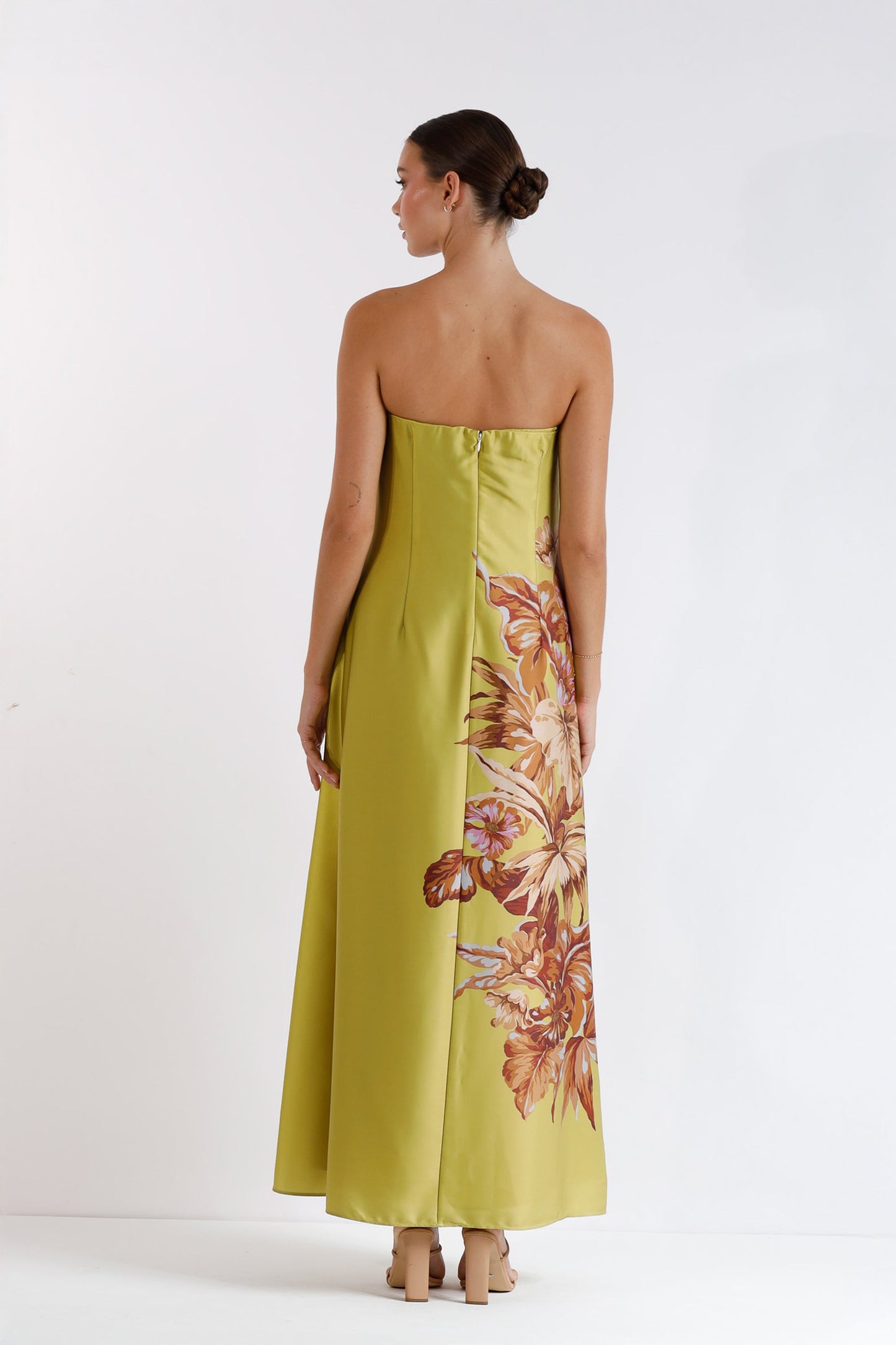 Xenia Printed Strapless Maxi Dress