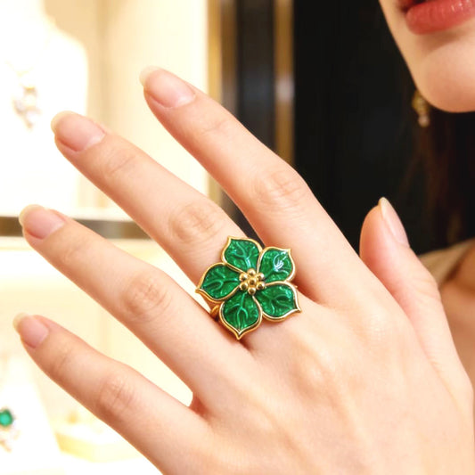 Vintage Green Jade Ring