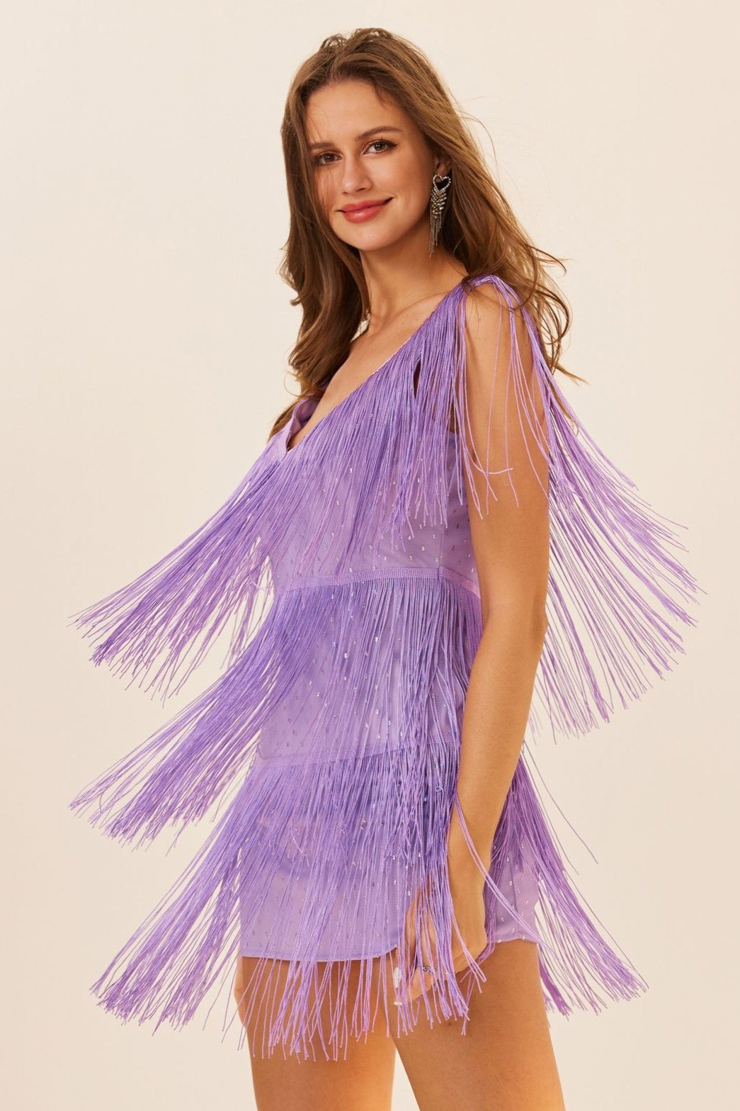 Sleeveless Tassel Mini Dress