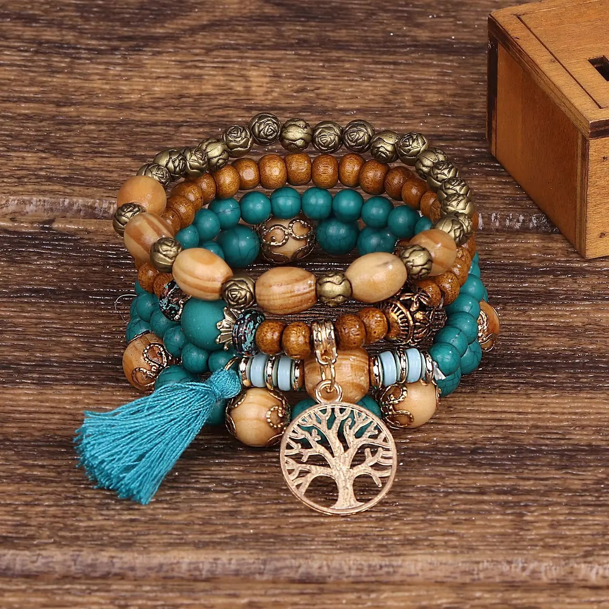 Bohemian Turquoise Wood