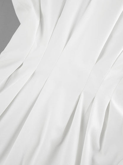 French Long Sleeve Waist-tied Blouse