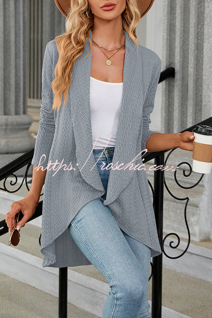 Long Sleeve Color Ruffle Loose Cardigan