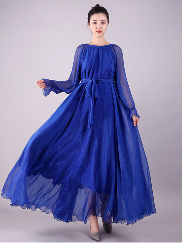 Artistic Retro Loose Color Maxi Dress