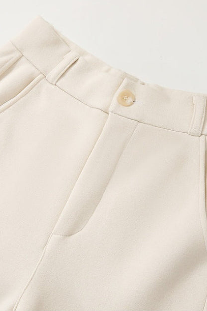 Fleece Lined Wool Blend Knit Pants