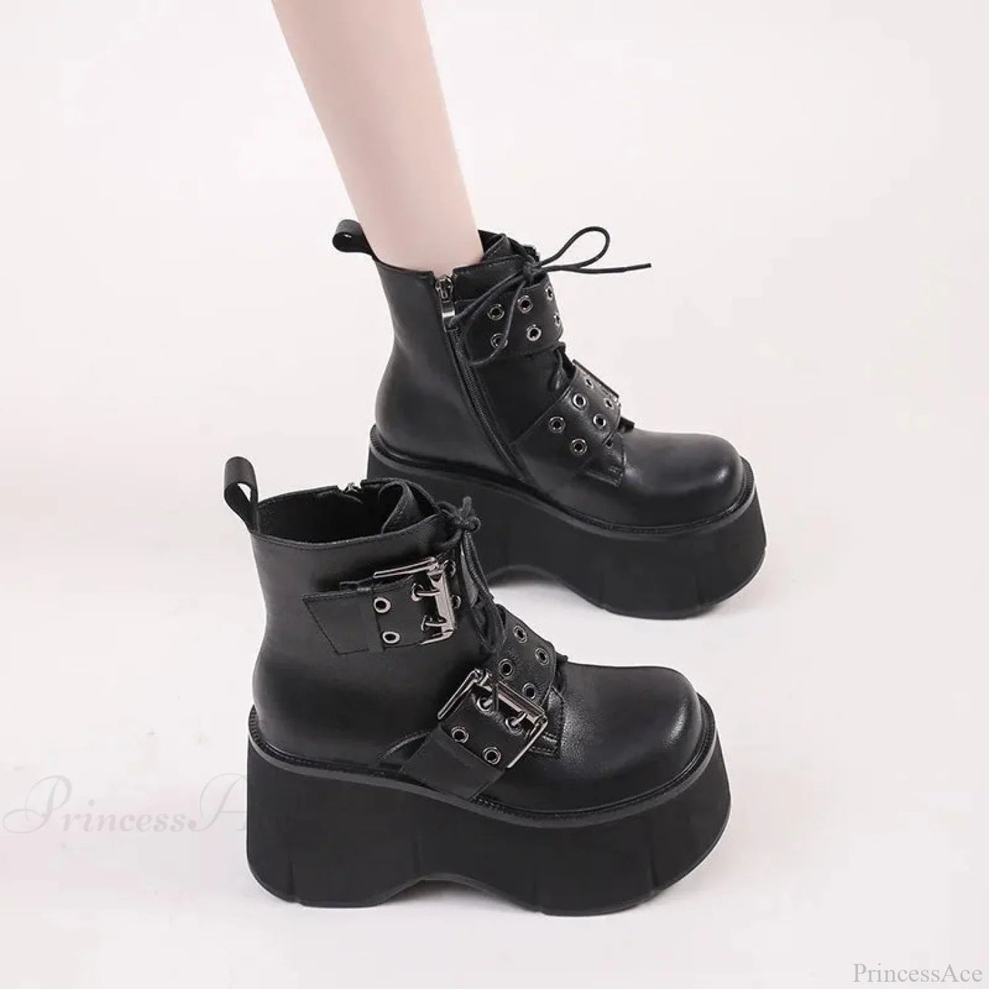 Dark Chunky Elevated Ankle Boot