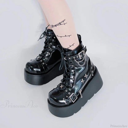Dark Fox Platform Gothic Fight Boot
