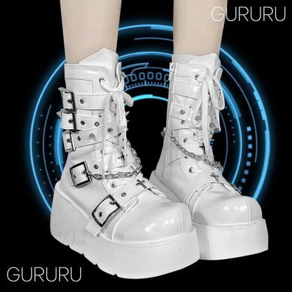Dark Fox Platform Gothic Fight Boot