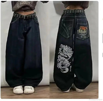 Dark Skull Print Tall Waist Pant