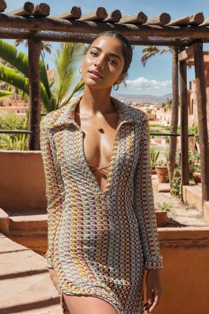 Marrakech Mirage - Crochet Hollow-out Maxi Dress