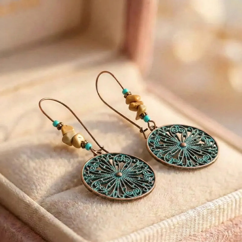 Bohemia Flower Hollow Drop Earrings
