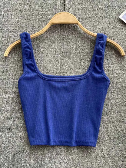 Tank Top Backless Y2k Top Slim Fit Bottoming Blouse Crop Top Sleeveless Camis Mujer