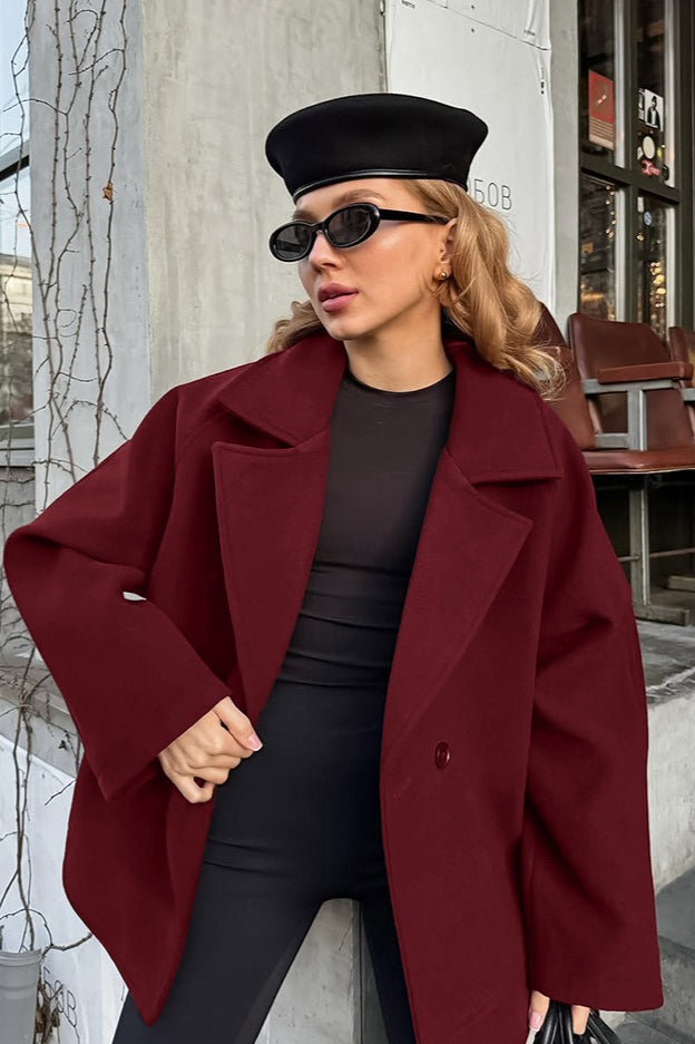 Brown Belted Wool Blend Midi Coat