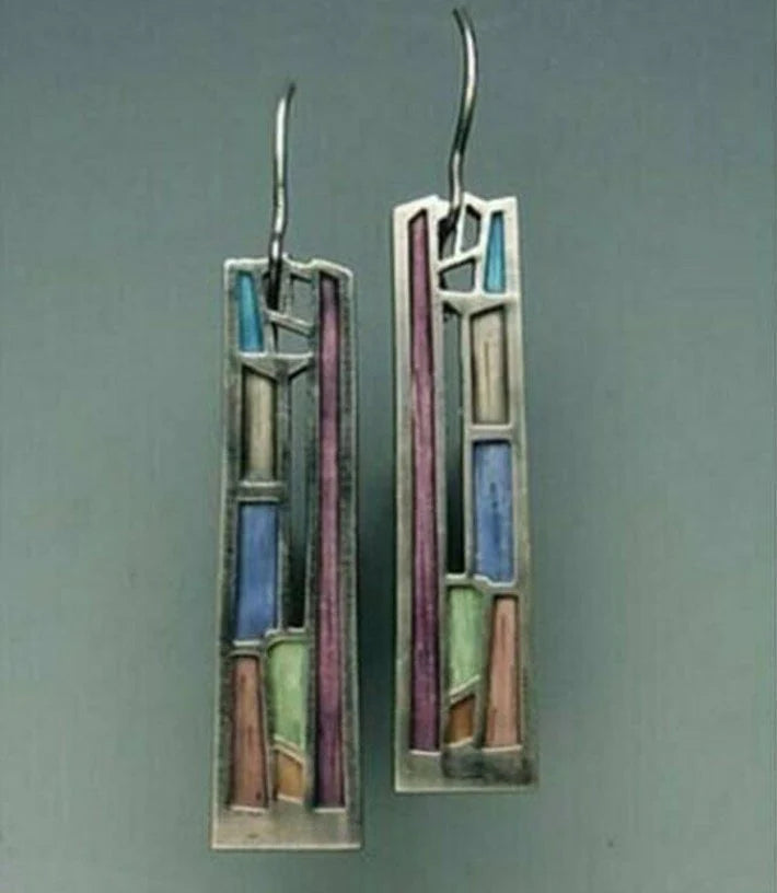 Modern Stained Glass Earrings