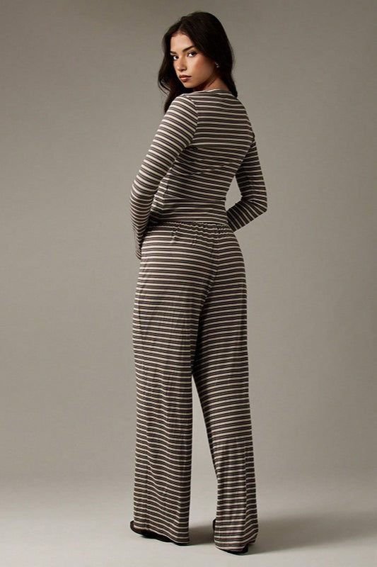 Stripe Button Cord Easy Two Piece Set