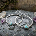 Vintage Circular Turquoise Stone Earrings