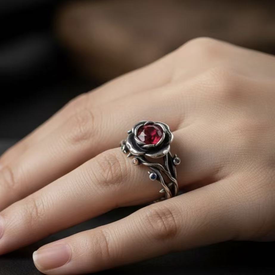 Vintage Ruby Rose Ring