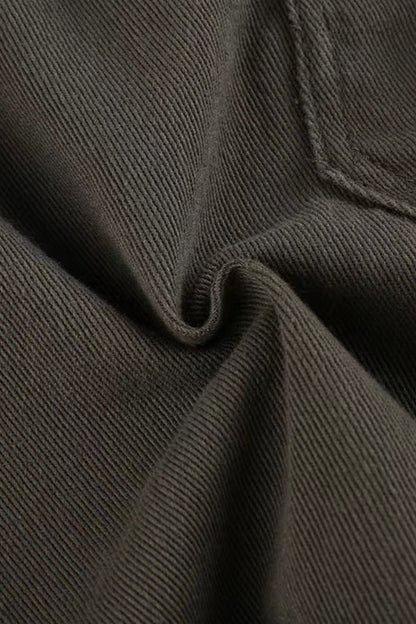 Multi-pocket Mid-waisted Denim Cargo Pant