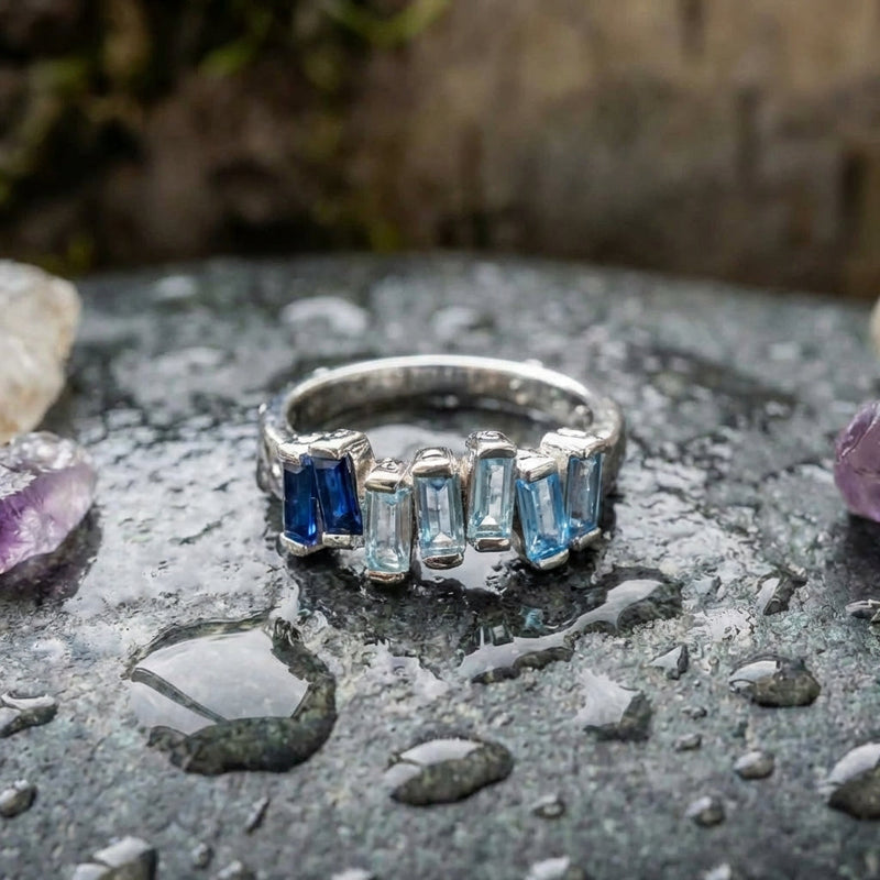 Elegant Blue Zirconia Ring
