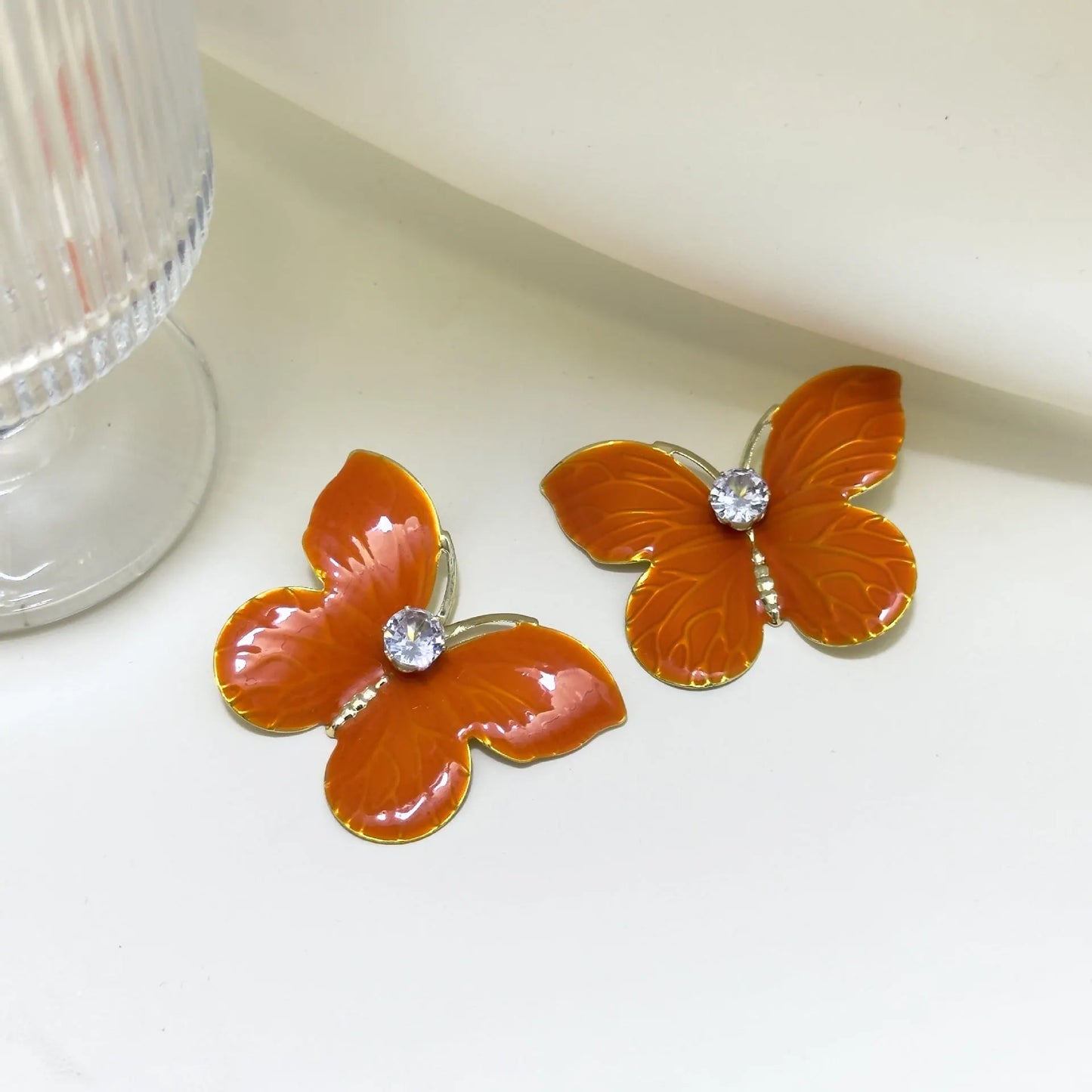 Amber Butterfly Earrings