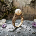 Vintage Gold Pearl Ring