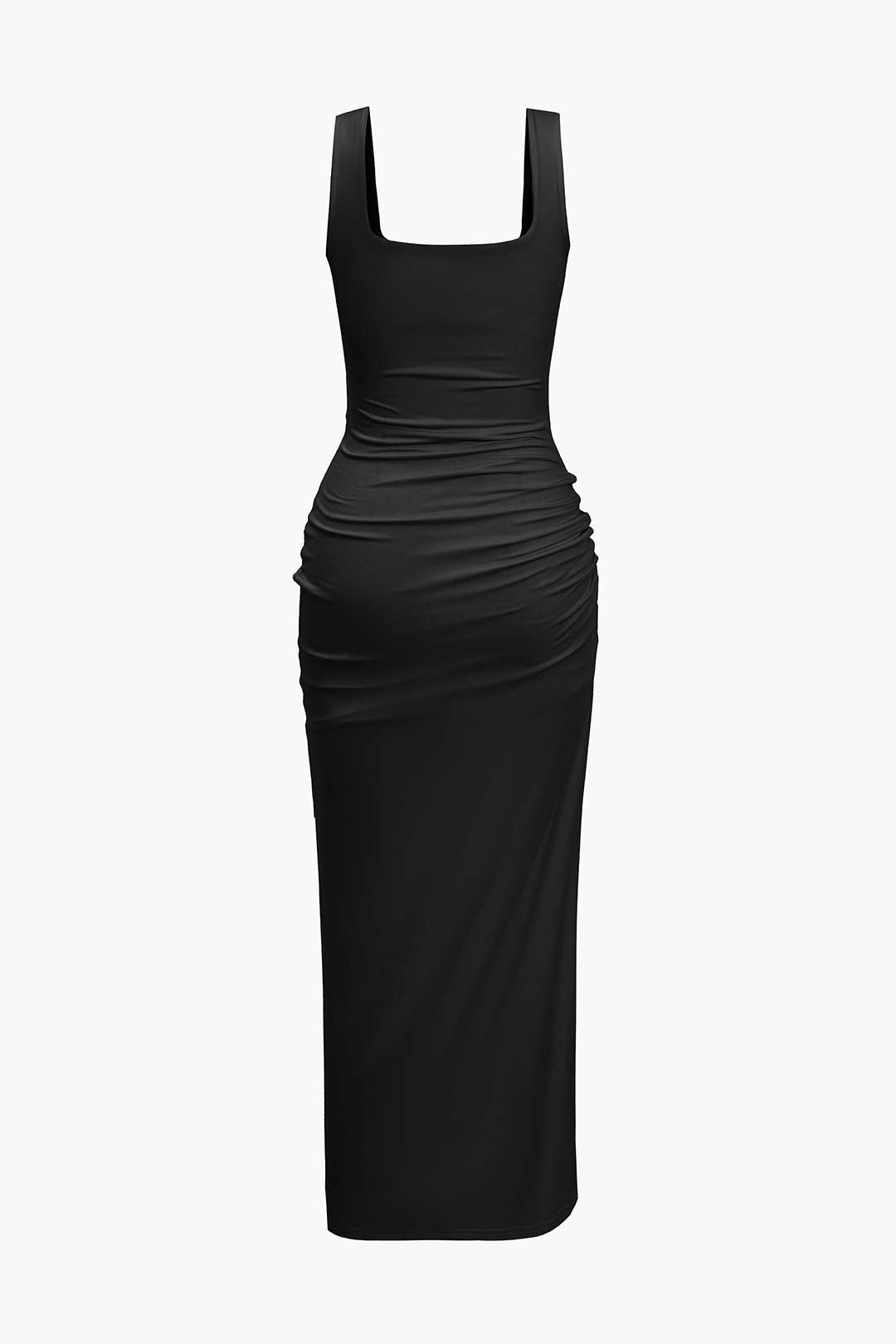 Color Y2k Twist Front Cut Out Slit Midi Dress