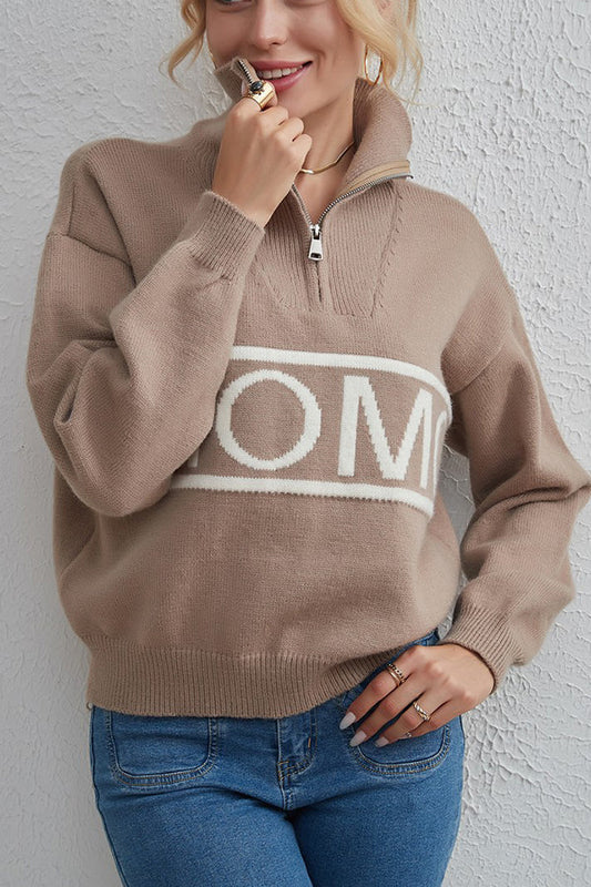 Design Letter Knit Sweater