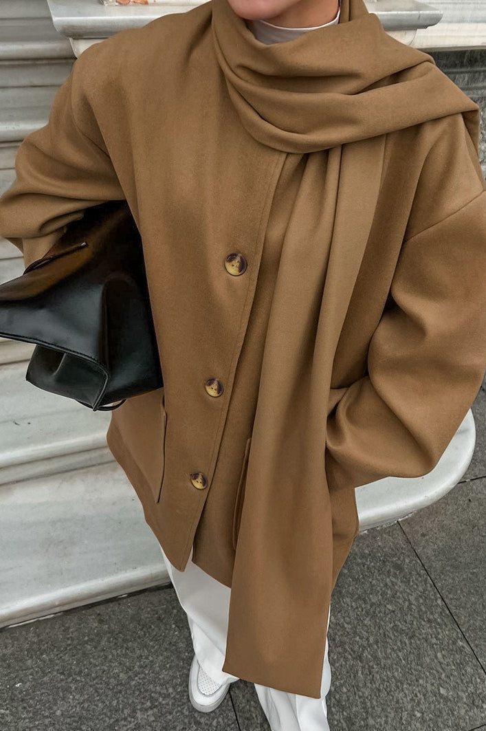 British-style Wool Midi Oversized Coat