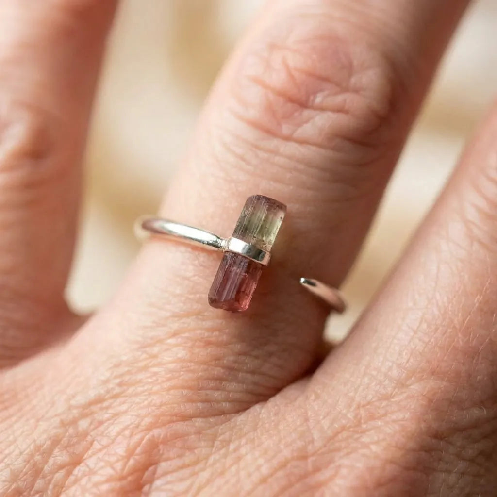 Vintage Orange Glass Open Ring