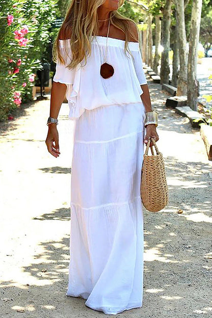 Off Shoulder Beach Maxi Dress