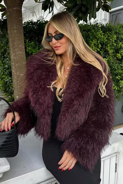 Thickened Plush Collar Warm Short Coat