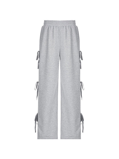 Grey Street Side Bow Tie Sweatpants