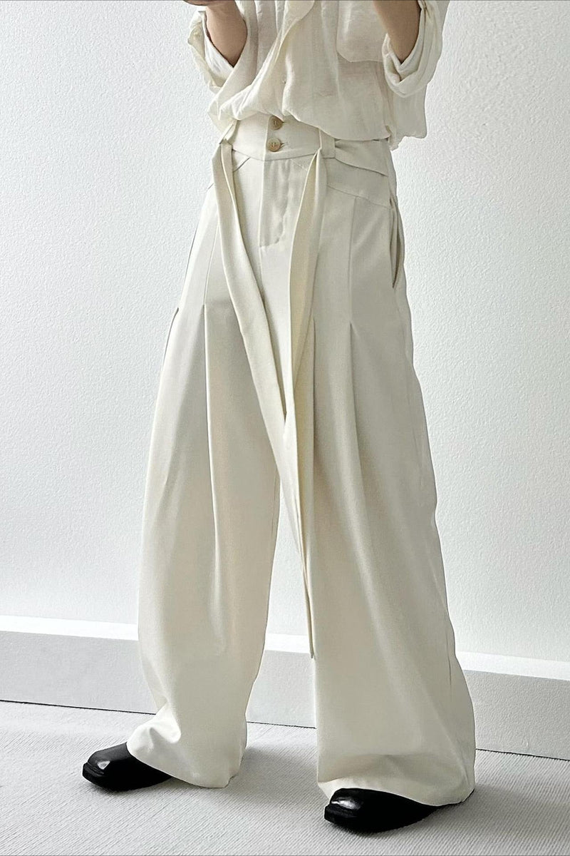 Ruched Ribbon Minimalist Pants