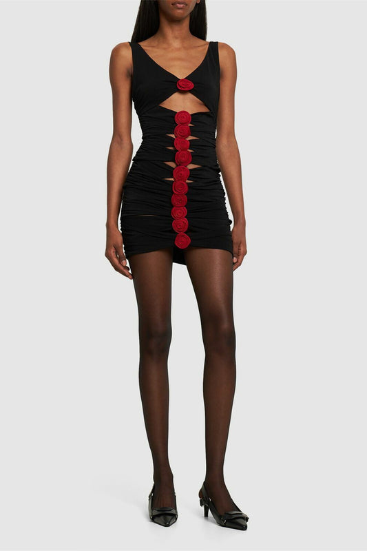 Sarah Applique Cutout Mini Dress