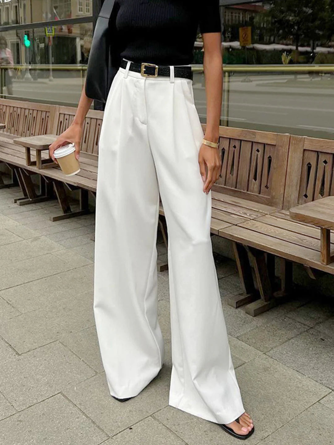High Waist Drape Pants