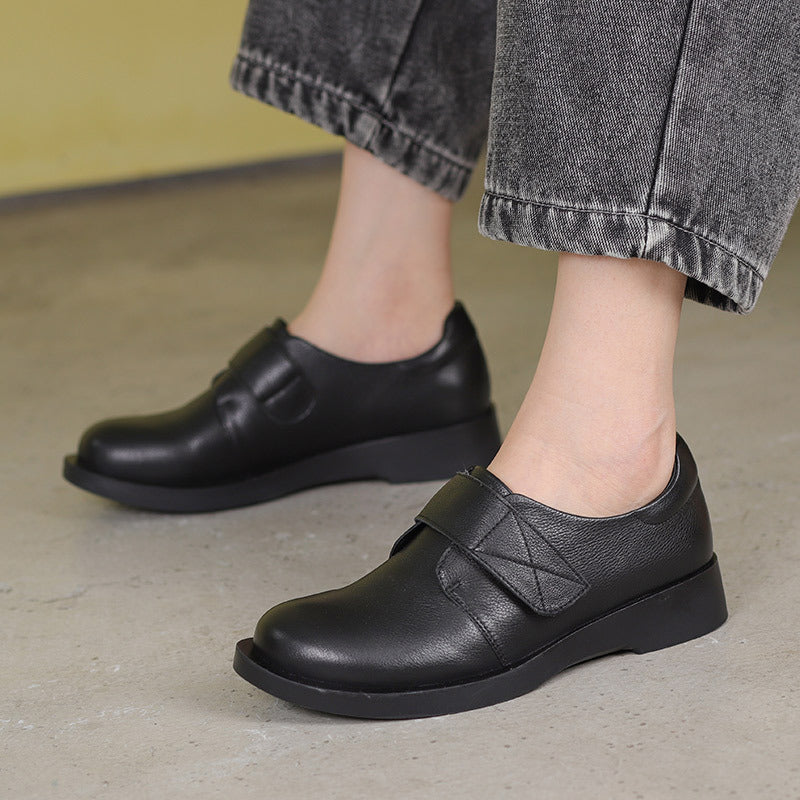 Retro Soft Leather Flat Shoes