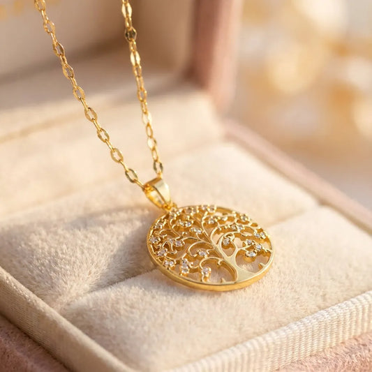 Roots Of Life Necklace In Gold