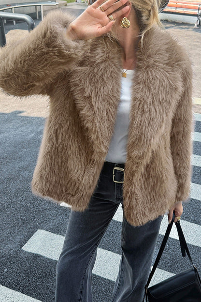 Soft Plush Long Sleeve Coat