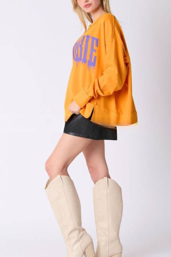 Halloween Letter Printed Top Loose Sweatshirt