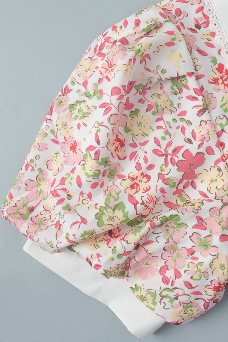 Peter Pan Collar Puff Sleeve Button Mini Dress