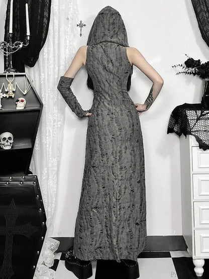 Digital Cloaked Maxi Dress