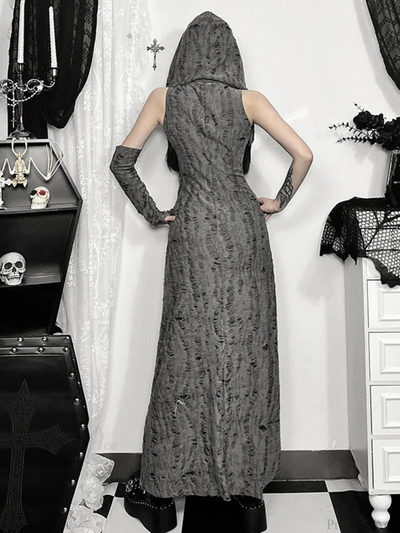 Digital Cloaked Maxi Dress