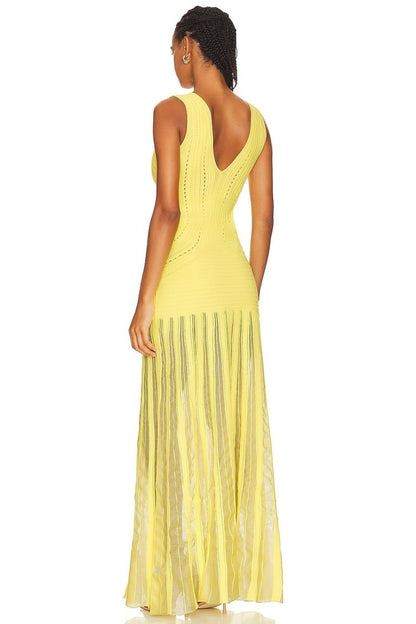 Dinah V-neck Crochet Maxi Dress