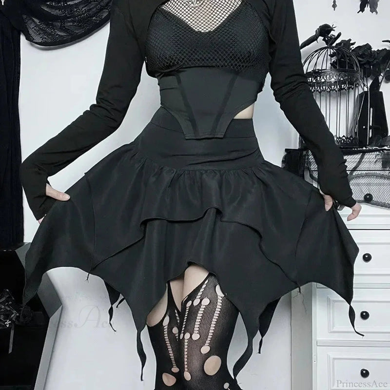 Drawstring Mini Skirt