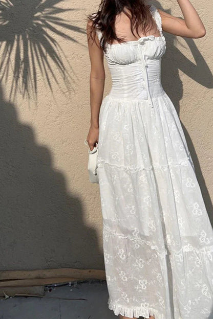 Square Neck Slim Fit Maxi Dress