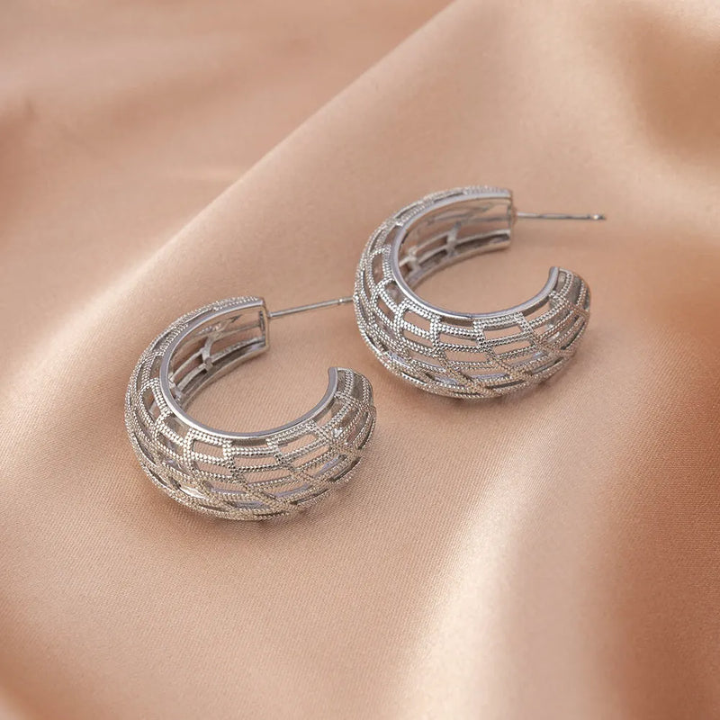 Elegant Textured Hoop Earrings