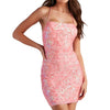 Sparkly Sequins Bodycon Mini Dress Spaghetti Straps Glitter Party Dress